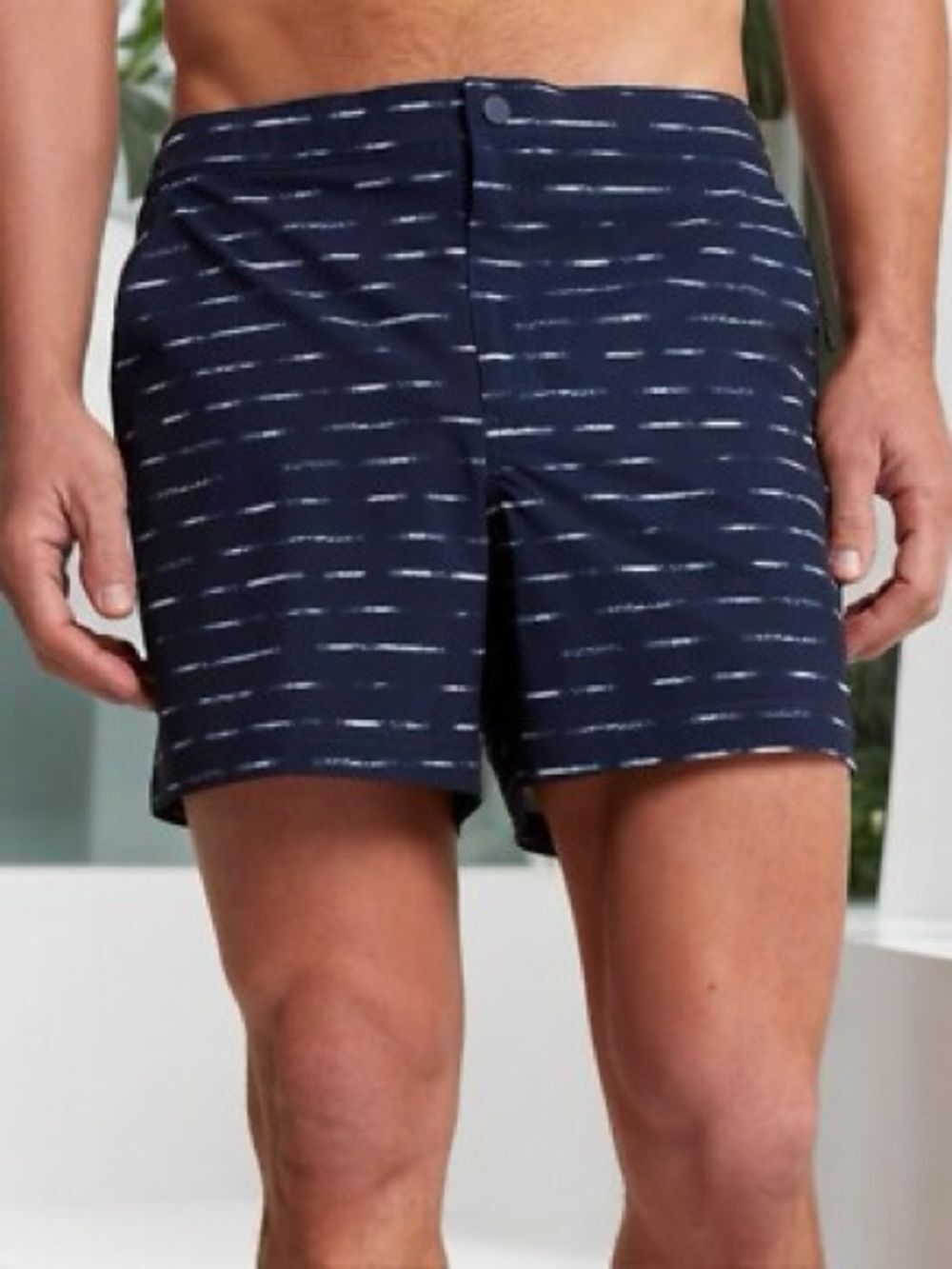 VRST 5” Resort Shorts NWT Men's Medium Navy Sand Washed Stripe Swim Shorts